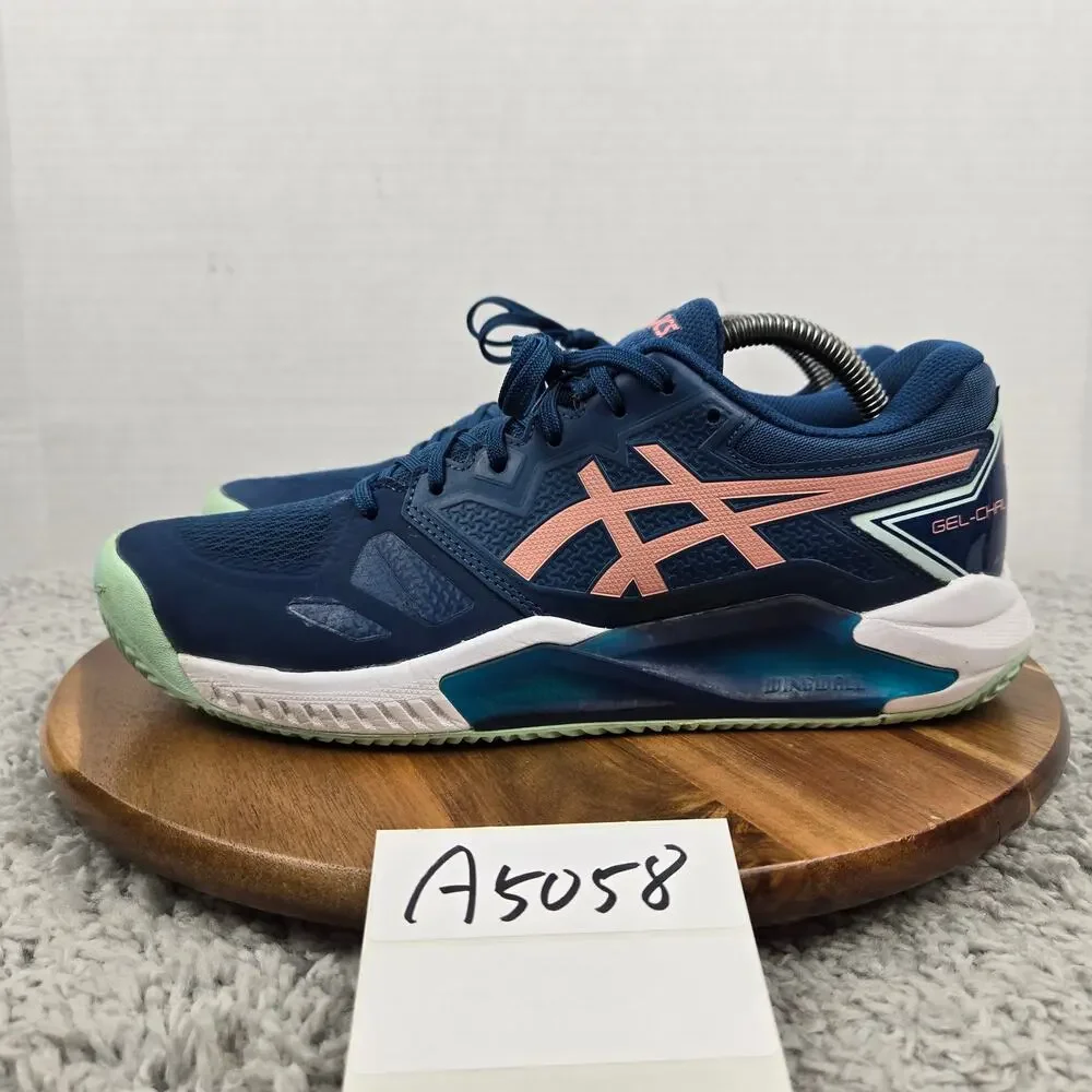 Asics Womens 10 Gel-Challenger 13 Clay Light Indigo Guava Tennis Court Shoe